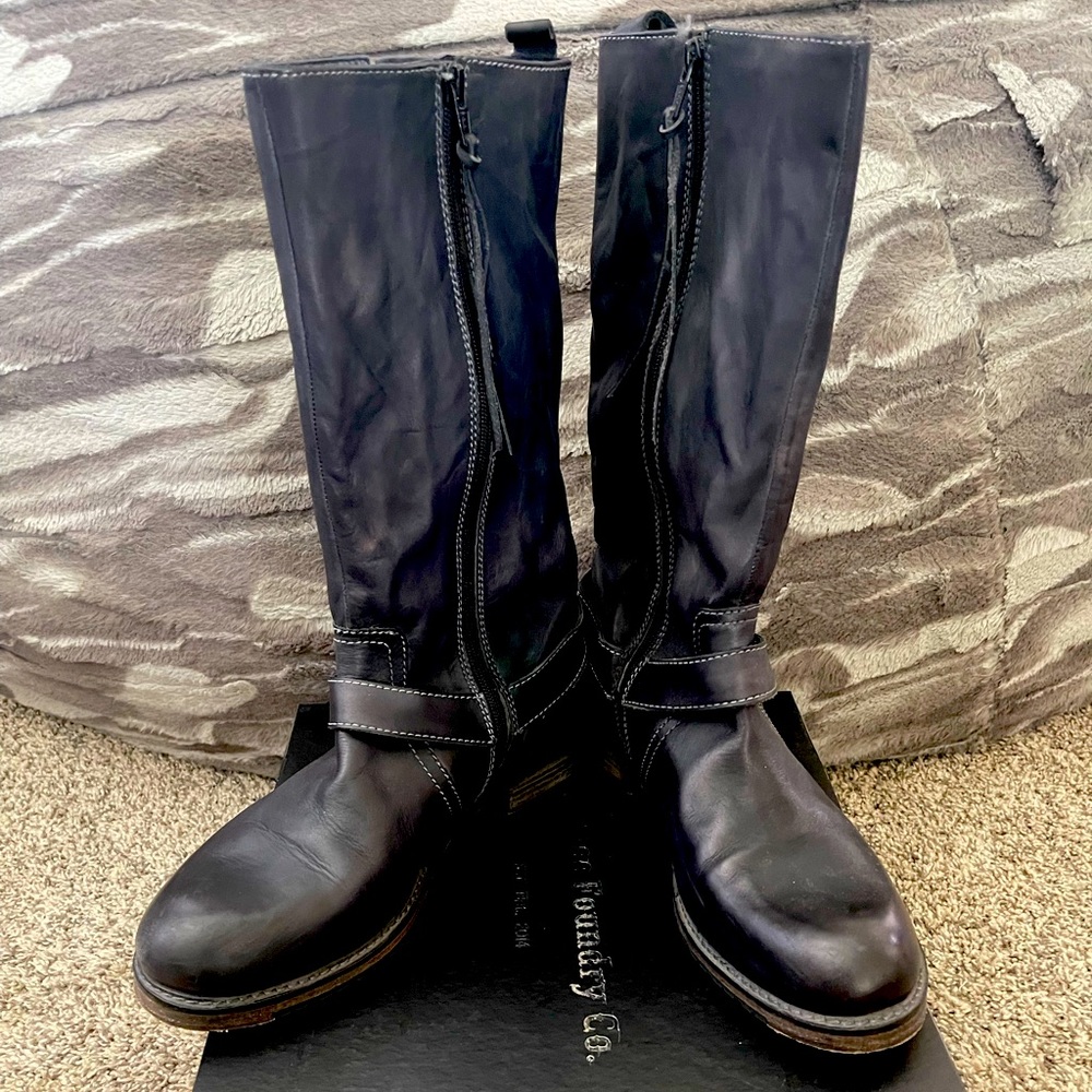 Vintage Foundry Womens Madison Knee-High Boot Size 10 Black Leather